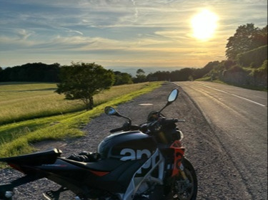 Motorcycle in the sunset
